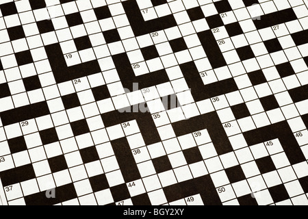 Crossword puzzle, blank, close up Stock Photo