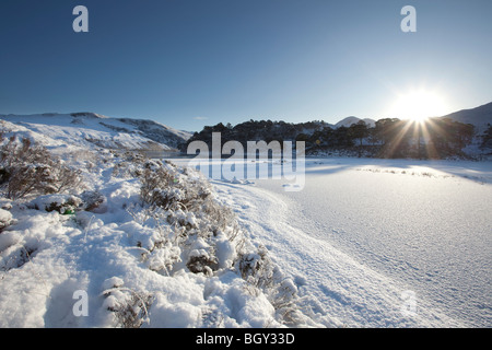 Loch Clair in winter, Torridon, Wester Ross, Highlands of Scotland Stock Photo