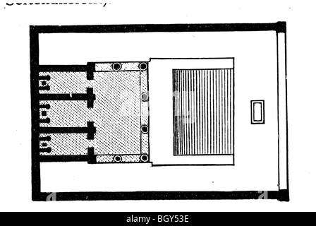 Plan of an Etruscan temple, Etruscans Stock Photo