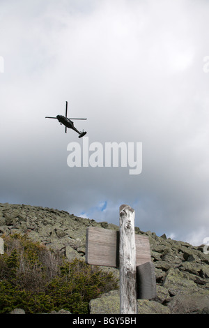 Mount Washington, New Hampshire- Search and Rescue Helicopter Stock Photo