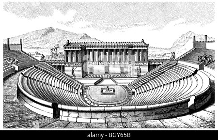 Theatre in Ancient Greece Illustration from The Illustrated History of ...