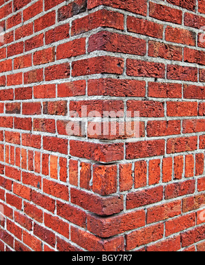 corner of brick wall in perspective Stock Photo