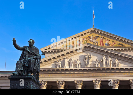 Statue/monument to King Maximilian 1st of Bavaria in Max-Joseph-Platz outside the Nationaltheater München (National Theatre Muni Stock Photo