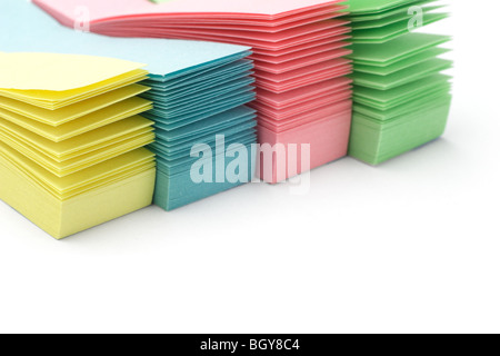 Close up of stacks of sticky packs background with copy space Stock Photo