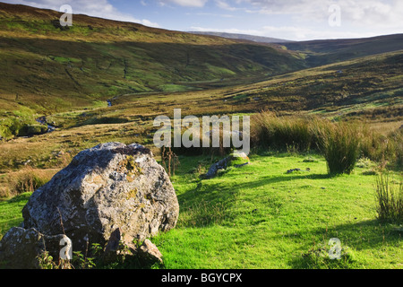 Looking south-west down Glenaan toward Eshery, County Antrim, Northern Ireland Stock Photo