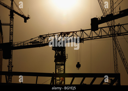Construction of high-rise building Stock Photo