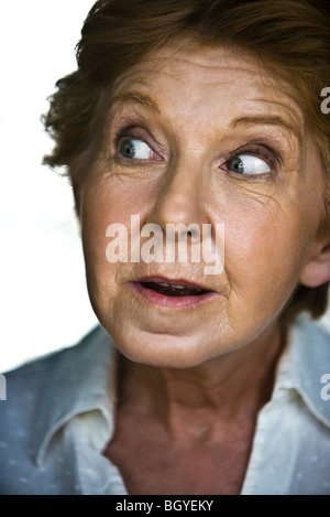 Senior woman displaying look of surprise Stock Photo