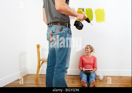 Couple doing DIY Stock Photo