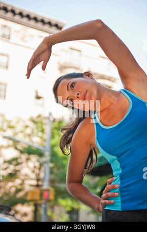 Woman stretching Stock Photo