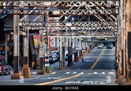 Elevated subway line Bronx New York Stock Photo