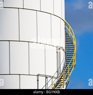 Steps on oil tank Stock Photo