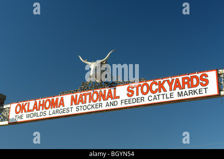 Oklahoma City, OK, Oklahoma, Oklahoma National Stockyard, entrance sign Stock Photo