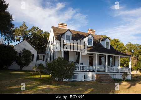 Home on the grounds of the Charles Pinckney National Historic Site, near Charleston, South Carolina, United States of America. Stock Photo