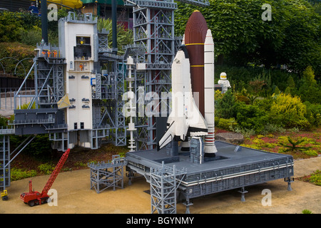Space Shuttle on launch pad, Legoland Windsor Stock Photo