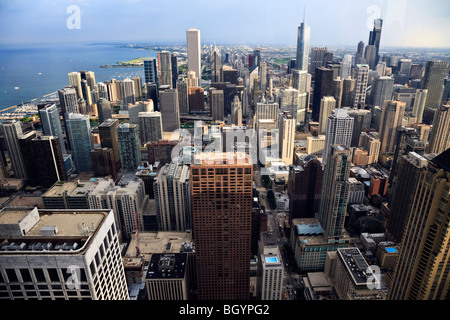 Skyline of Chicago from the John Hancock Center,  Illinois, USA Stock Photo