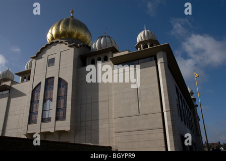 Gurdwara Sri Guru Singh Sabha, Sikh Gurdwara, Southall London UK Stock Photo