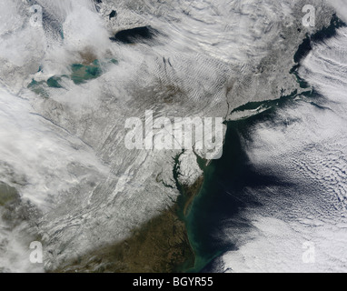 Snow across the northeastern United States, Satellite: Terra. Credit NASA Stock Photo