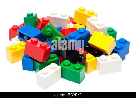 Pile of Lego bricks building blocks Stock Photo