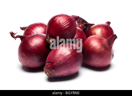 Studio shot of Red Onion pile Stock Photo