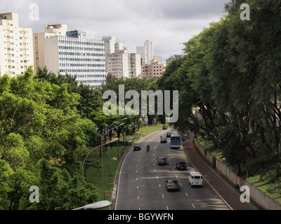 A busy highway in the city of Sao Paulo in Brazil Stock Photo