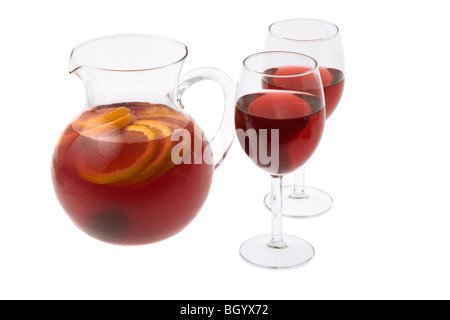 Sangria in a pitcher and in glasses Stock Photo - Alamy