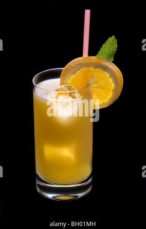 Screwdriver cocktail on a black background Stock Photo