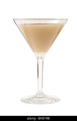 Brandy Alexander cocktail on white background Stock Photo