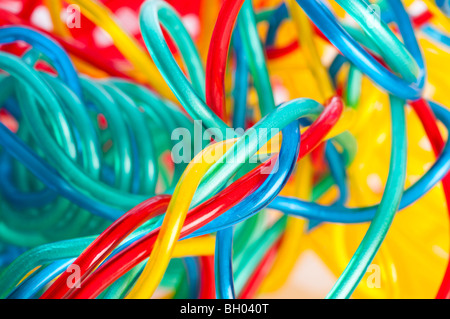 Multicolored computer cable isolated on white Stock Photo