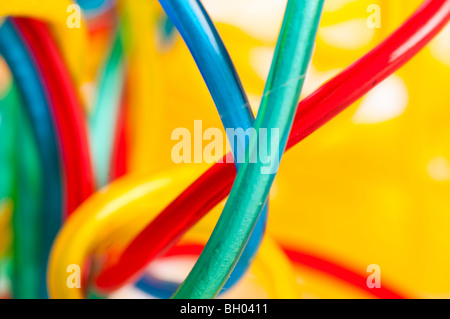 Multicolored computer cable isolated on white Stock Photo