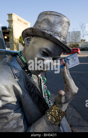 Mime street performer, French Quarter, New Orleans, Louisiana Stock Photo