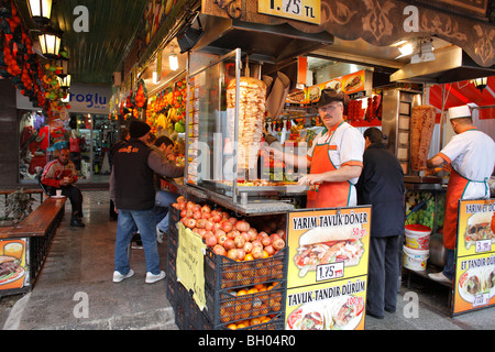 Food stall, Doner Kebab, Istanbul, Turkey Stock Photo