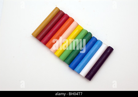 Oil pastels crayons in a range of colours Stock Photo