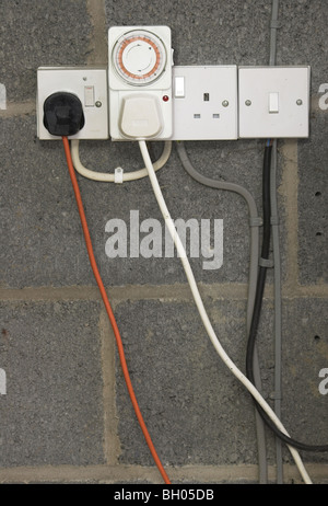 Wiring. Sockets and wires in the wall - room repair Stock Photo - Alamy