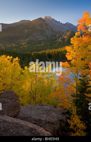 Autumn colors at Bear Lake, Rocky Mountain National Park, Colorado. Stock Photo