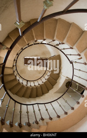 Spiral staircase at Scotty's Castle Stock Photo