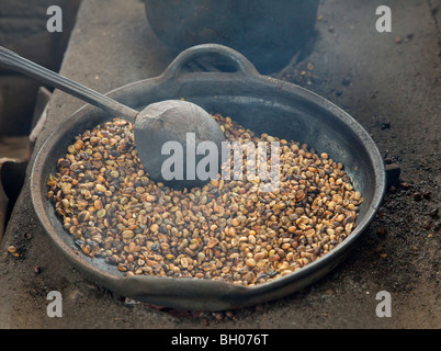 Roasting Kopi Luwak coffee beans, Bali, Indonesia. Stock Photo