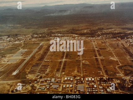 Aerial view of the heliport of the 1st Cavalry Division at An Khe, looking north. Stock Photo