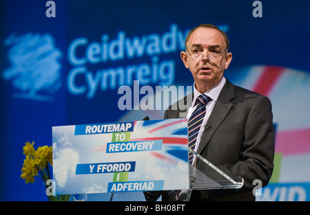 Nick Bourne AM for Mid and West Wales speaking at Welsh Conservative Party Conference in Cardiff South Wales UK Stock Photo