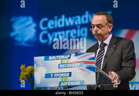 Nick Bourne AM for Mid and West Wales speaking at Welsh Conservative Party Conference in Cardiff South Wales UK Stock Photo