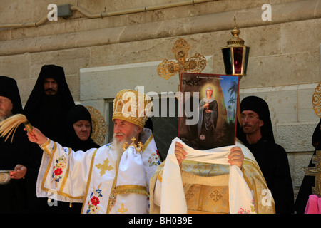 Israel, Jerusalem, the feast of Mary Magdalene at the Russian Orthodox Church of Mary Magdalene on the Mount of Olives Stock Photo