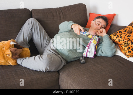 Couch potato Stock Photo