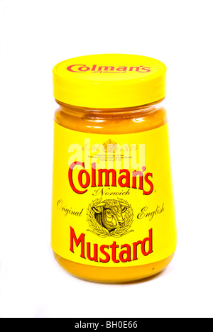 A Cut Out Image of a Colmans Mustard Jar Stock Photo