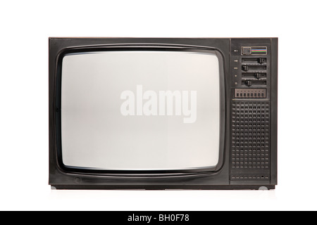 Retro tv isolated on white background Stock Photo