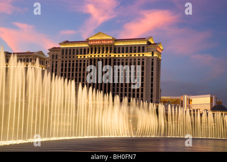 Fountain show at the Bellagio Hotel and Casino, Las Vegas, Nevada. Stock Photo