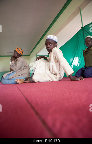 Children at Friday prayers at a mosque in Amuria District, Teso Subregion, Uganda, East Africa Stock Photo