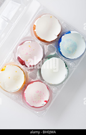 Easter eggs in an blister package Stock Photo