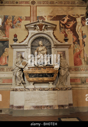 The tomb of Galileo Galilei at the Santa Croce church, Florence, Tuscany, Italy, Europe Stock Photo