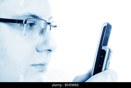 business man using mobile phone Stock Photo