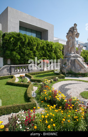 MIRABELLGARTEN GARDEN IN FRONT OF UNIVERSITY MOZARTEUM,  SALZBURG, AUSTRIA Stock Photo