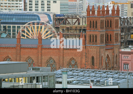 The Friedrichswerder Church in front of the relict of the Palast der Republik, Berlin, Europe Stock Photo